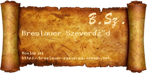 Breslauer Szeveréd névjegykártya